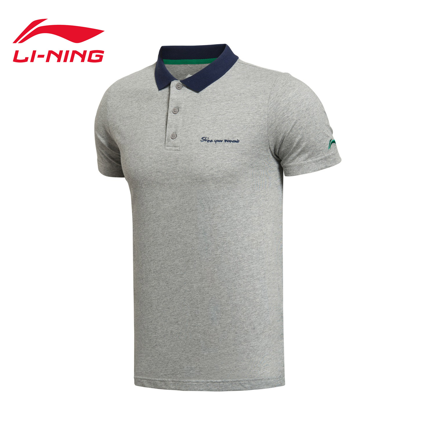 Polo sport homme LINING APLK037 en coton - Ref 551427 Image 1