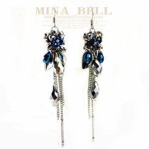 包邮 新款精致手工 水晶流苏长款耳环 耳饰女 韩版 耳饰品