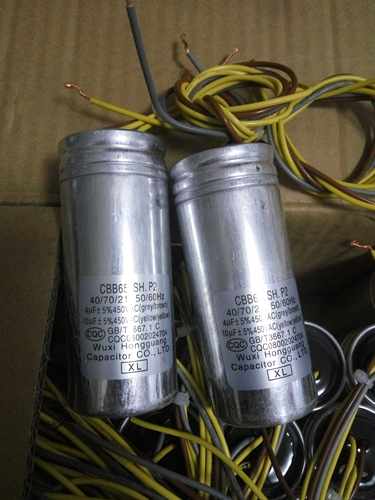 cbb65.sh,p2，4uf+10uf/450vac双缸洗衣机电容组合电容4根线正品
