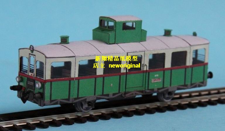 f 1:64 S比例  绿色有轨电车汽车模型有内构 AA4
