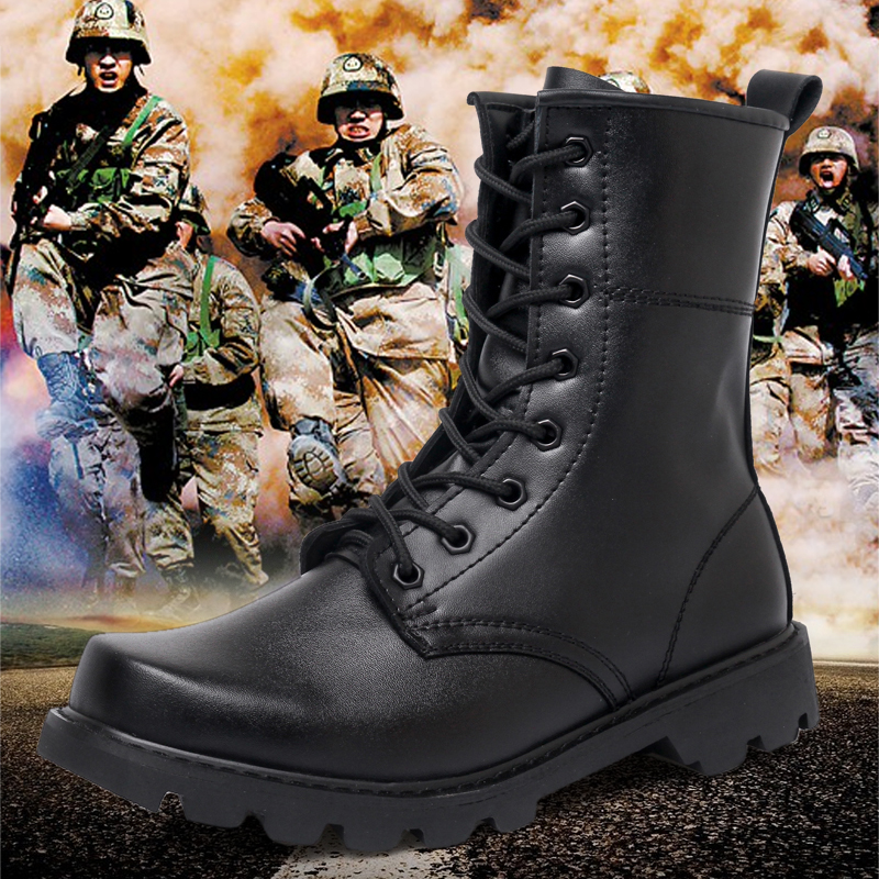 Boots militaires pour homme en cuir - porter - Ref 1402739 Image 1