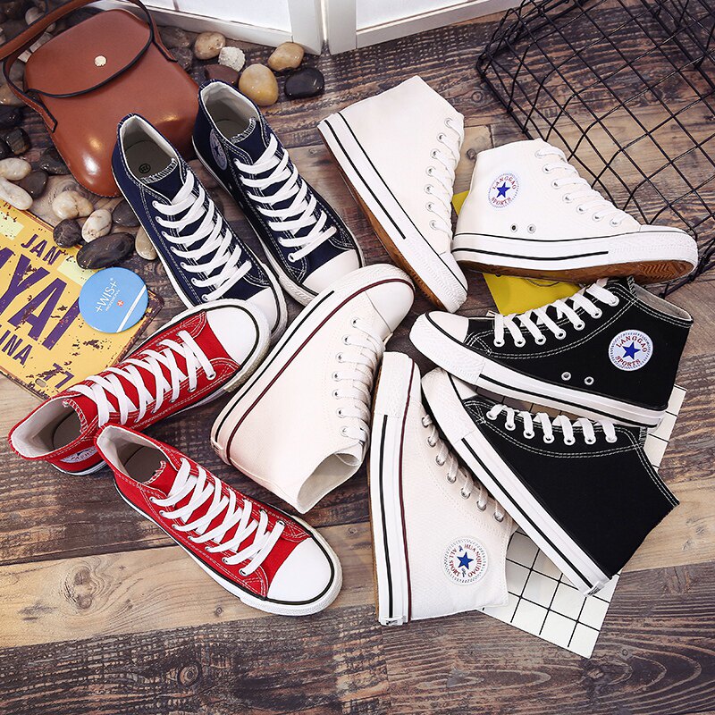 2017春季新款高帮帆布鞋女韩版学生板鞋百搭原宿ulzzang街拍布鞋在类目 女鞋, 帆布鞋中 - 来自Buy2taobao.com提供专业的淘宝代购服务