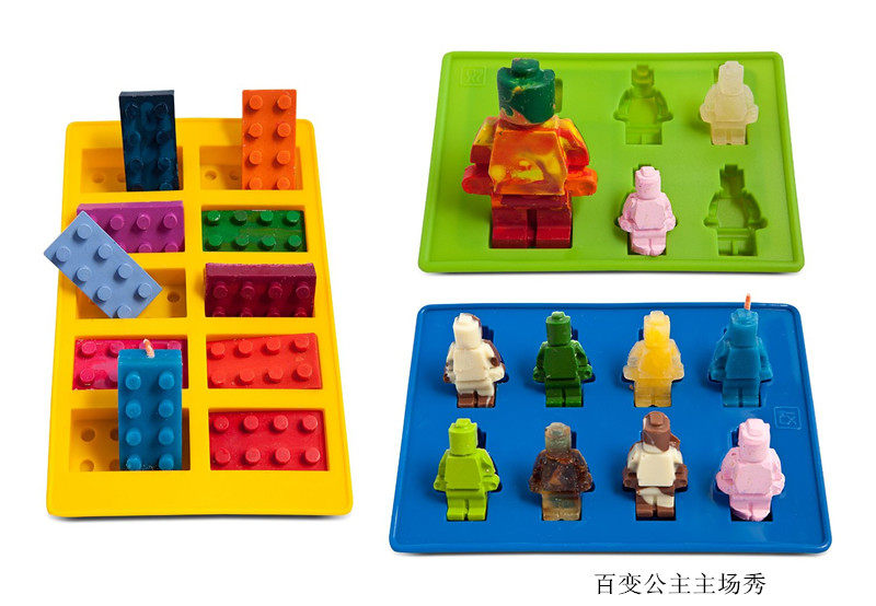 新款乐高积木机器人硅胶冰格模具创意制冰盒lego巧克力蛋糕烘焙模