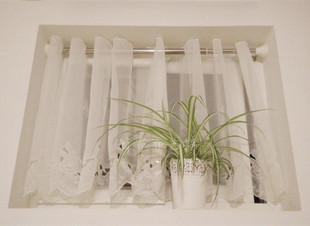 尾货清仓特价绿色清新橱帘咖啡帘短帘纱帘半帘蕾丝田园窗帘窗纱帘