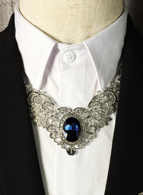 宝石项链男装锁骨链做旧色复古