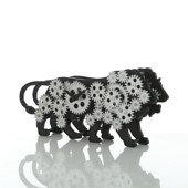 博派雄狮齿轮钟 低噪音齿轮转动石英机械创意钟 座钟挂钟