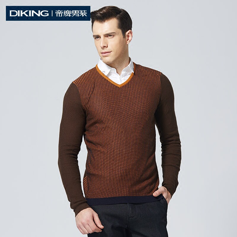 帝牌秋季新款针织衫商务休闲男毛衫v领青年时尚修身标准套头线衣
