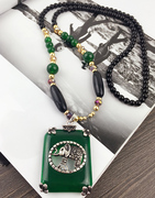 Cool na auspicious atmosphere of classical wind elephant female accessories long Korean version of the cat's eye pendant necklace sweater chain 4089