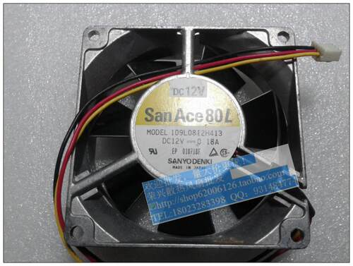 全新三洋 109L0812H413 8CM 8025 12V 0.18A 三线 铝框机箱风扇