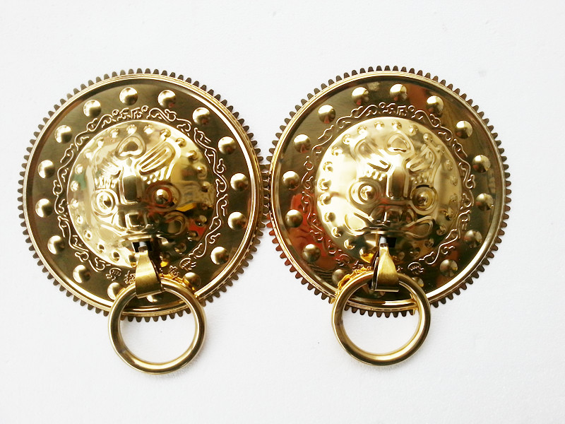 中式仿古铜配件门环铜拉手兽头大狮子头老虎头大门拉环手铺首虎头