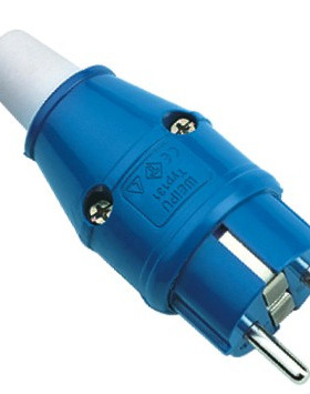 威浦电器  IP44 欧式插头 2极带保护触头 Typ 131 蓝色