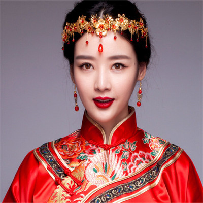 新娘古装婚礼秀禾服配饰凤冠包邮