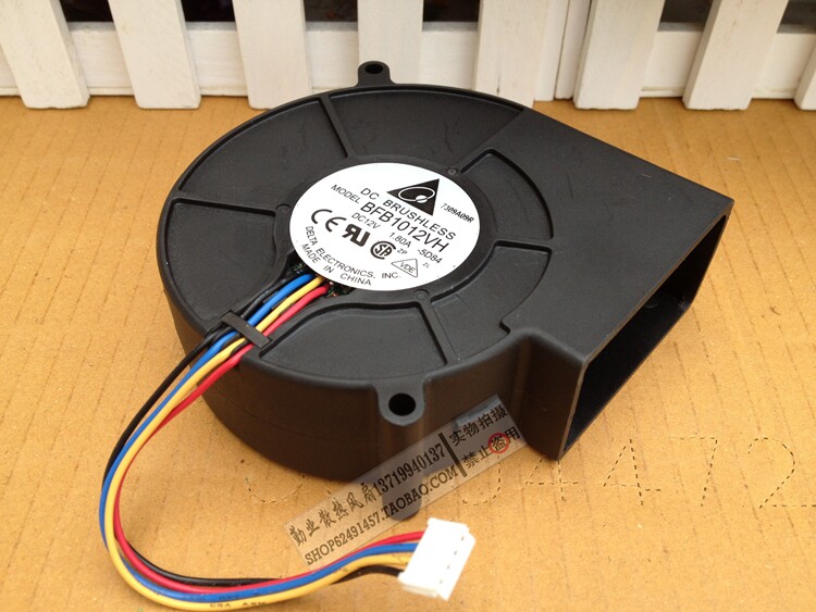 台达DELTA 9733涡轮离心风扇 鼓风机 BFB1012VH 12V 1.80A 大风量
