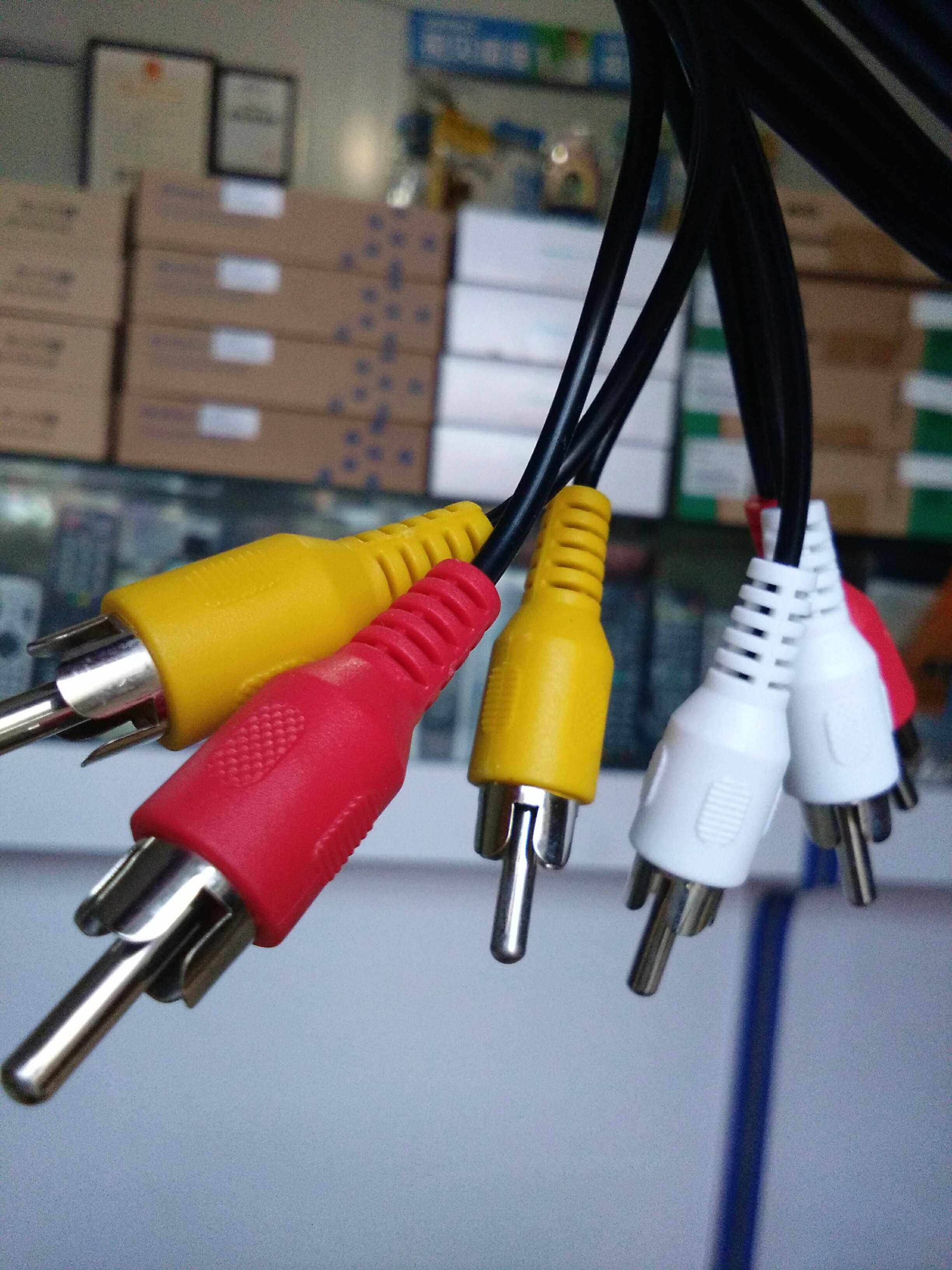 青岛上海有线电视机顶盒DVD网络机顶盒音视频连接线红白黄av线