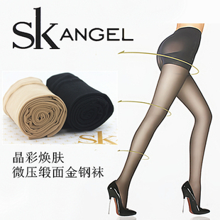 SK ANGEL晶彩微压瘦腿缎面30D薄款连裤袜 性感高弹力丝袜女siwa夏
