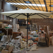 户外伞太阳伞庭院伞休闲遮阳伞铝材双顶方形罗马伞2米5黑色豪华