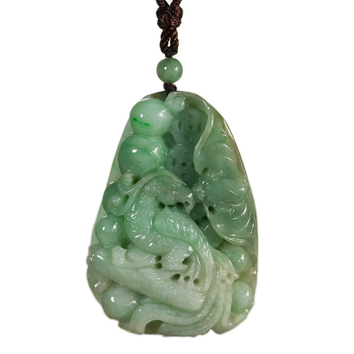 钰达翡翠鹦鹉挂件 玉挂坠项坠 a货大玉佩翠色玉项坠 b22