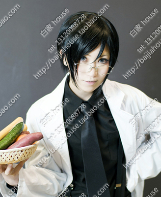 COS刀剑乱舞 研四郎 黑色短发 造型款 高温丝 cosplay假发