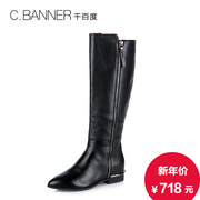 C.BANNER/banner 2015 winter leather straightforward tough European wind pointed boots women's boots A5514430