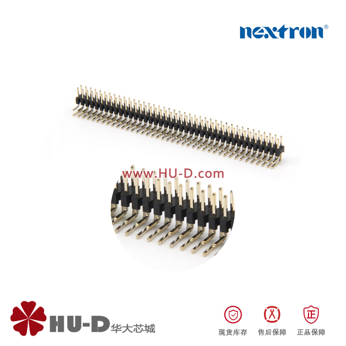 原装正凌精工/nextron 双排弯针排针2.54mm间距 弯式2*40P 全镀金