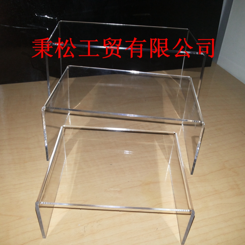亚克力3mm加厚展架 U型展台展示架 化妆品首饰 饰品架三件套透明