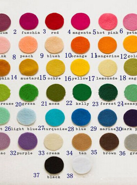 1000片装黑/白色不织布圆片毛毡垫片10 15 20 25 30 35 40 45mm