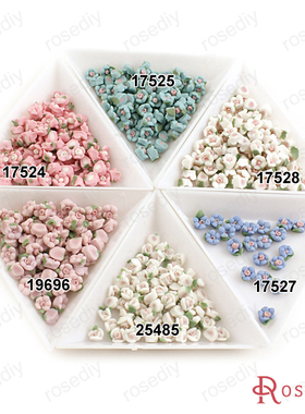 diy手机美容材料 美甲 硬陶瓷 仿真花 陶瓷珠 无孔陶瓷花 17524