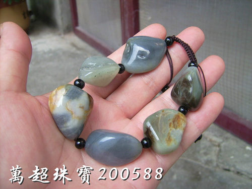 和田玉青花籽玉籽料手链手串把玩手饰天然原籽 万超珠宝200588