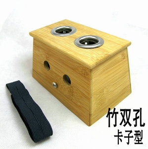 特价竹制双孔艾灸盒两孔艾灸盒 卡子型温灸器艾灸器具艾条艾灸盒