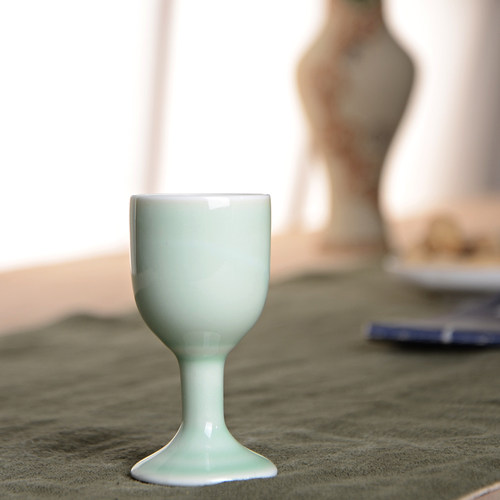 青瓷白酒酒杯 高脚杯套装 小酒盅黄酒酒具清酒杯烈酒杯烧酒杯