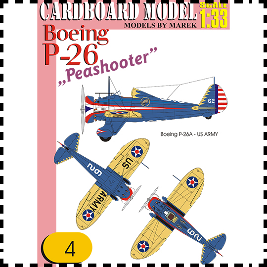 美国P-26战斗机纸模型1:33飞机模型战机世界军武宅手工拼装DIY