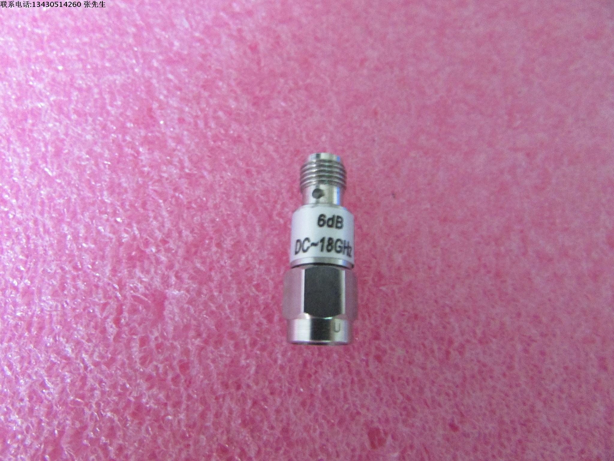 美国进口 DC-18GHz 6dB 2W SMA RF 射频微波同轴固定衰减器 质量包好，包能用 可提供详细测试图 成色好 名 称：同轴固定衰减器 衰 减 量: 6dB 频 率： DC-18GHz 可提供详细测试 接 头：SMA公-SMA母 功 率：2W /瓦
