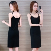 无袖 背心长裙黑色打底裙长款 内搭背心裙莫代尔修身 吊带连衣裙女夏