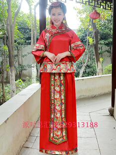 绣花亮片秀禾服新娘礼服嫁衣中式婚礼敬酒服龙凤褂复古旗袍古装女