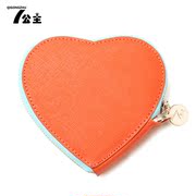 Princess 2015 new small ladies purse leather short heart-shaped fresh zip card package cards package mail