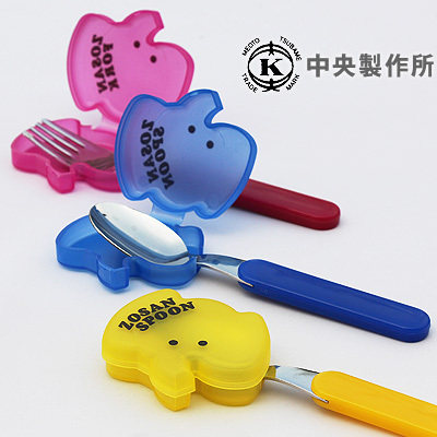 日本ECHO正品 厨房带套卡通儿童勺子叉子不锈钢餐具调羹餐叉餐勺,婴童用品,儿童餐具,淘宝优惠券,粉丝福利购,淘宝优惠卷