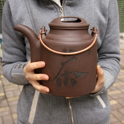 正品手工原矿紫砂茶壶宜兴紫砂壶 特大紫砂壶 提梁壶 凉茶大水壶