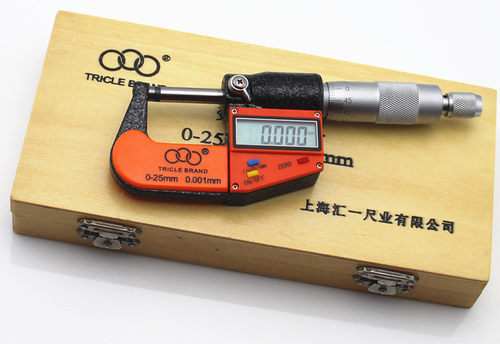 三圈工具数显外径千分尺0-25mm 丝卡电子分厘卡0.01螺旋测微仪器