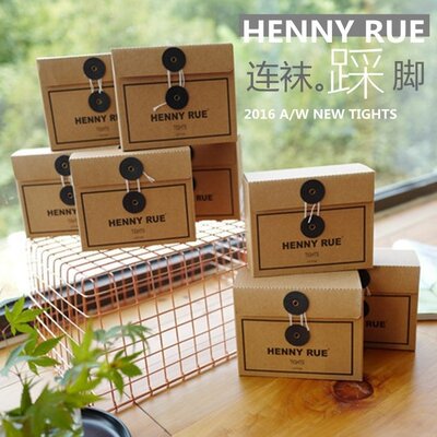 包邮HENNYRUE小熊打底袜秋冬纯棉高弹力踩脚袜竖条纹显瘦连裤袜女