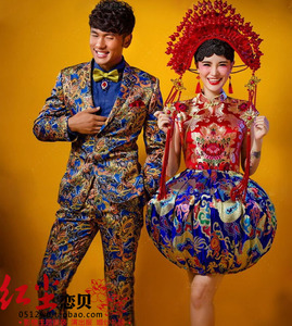 2016  新款中国风婚纱 摄影拍照 影楼主题 展会 凤冠霞帔 新娘头