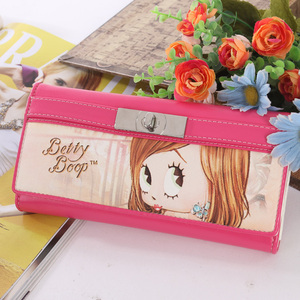 BETTY BOOP/贝蒂新款正品女钱夹 卡通时尚潮韩三折长款女钱包