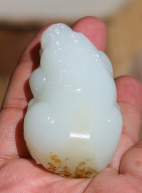 羊脂白玉把件貔貅籽玉小店