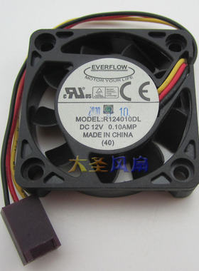 原装EVERFLOW R124010DL/R124010BL 12V 0.10A 4CM散热风扇4010