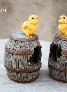树脂美式乡村风小鸡儿童房装饰品