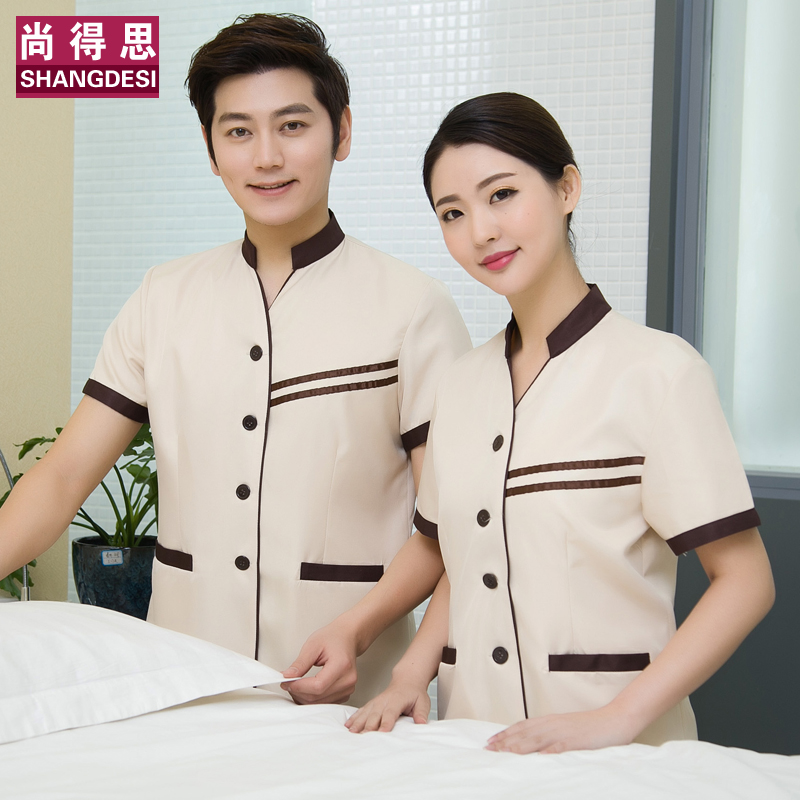 酒店工作服夏装女保洁服短袖宾馆客房服务员工装清洁PA阿姨女制服