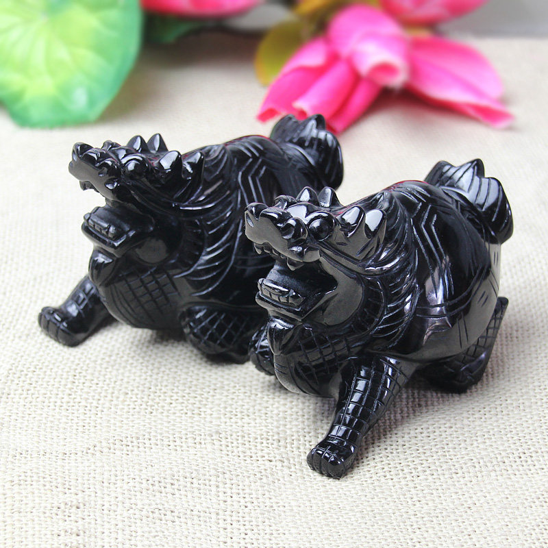 泰山福缘阁 黑曜石龙龟 摆件 龙龟吉祥家居工艺品