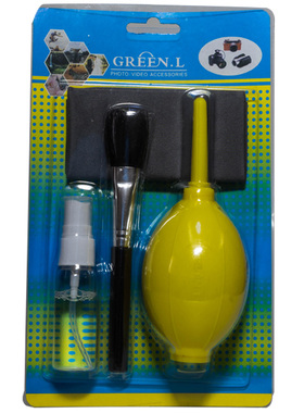 Greenl格林尔 清洁套装 键盘手相机单反镜片头吹气球毛刷笔眼镜布