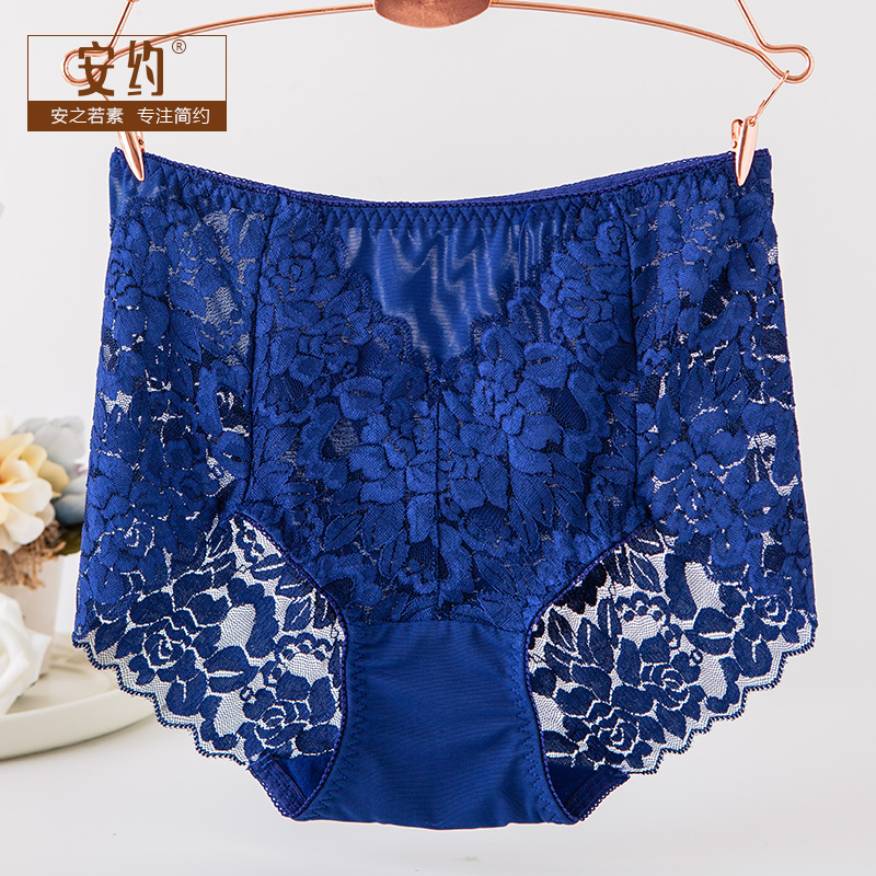 大码高腰蕾丝内裤女简约透明薄款