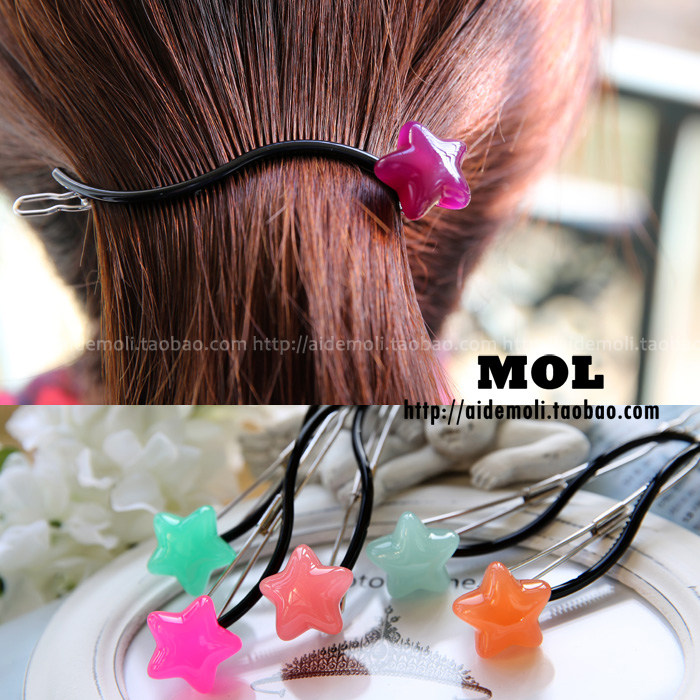 韩国进口 AZNAVOUR AZ 糖果纯色系 五星/星星 发夹 长夹子