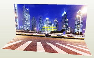 1比6 12 18城市高速公路道路马路兵人摩天楼建筑车模汽车场景模型